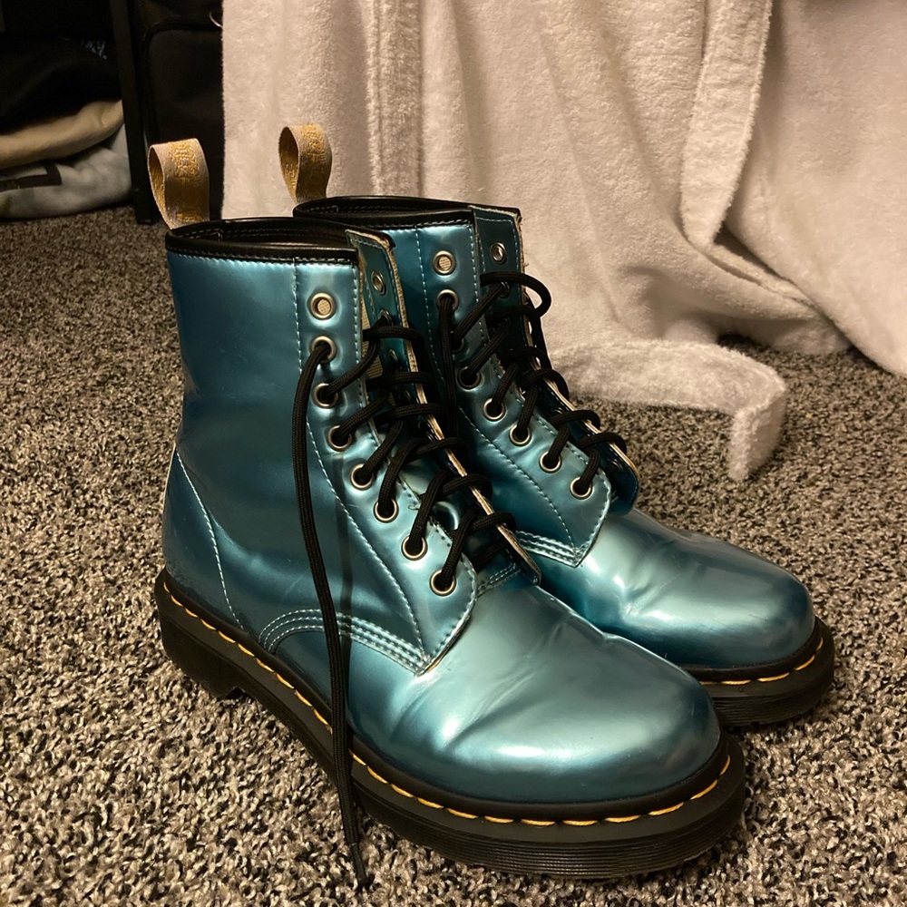 Dr. Martens Vegan 1460 Boots Metallic Blue